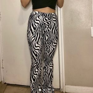 Zebra flared pants